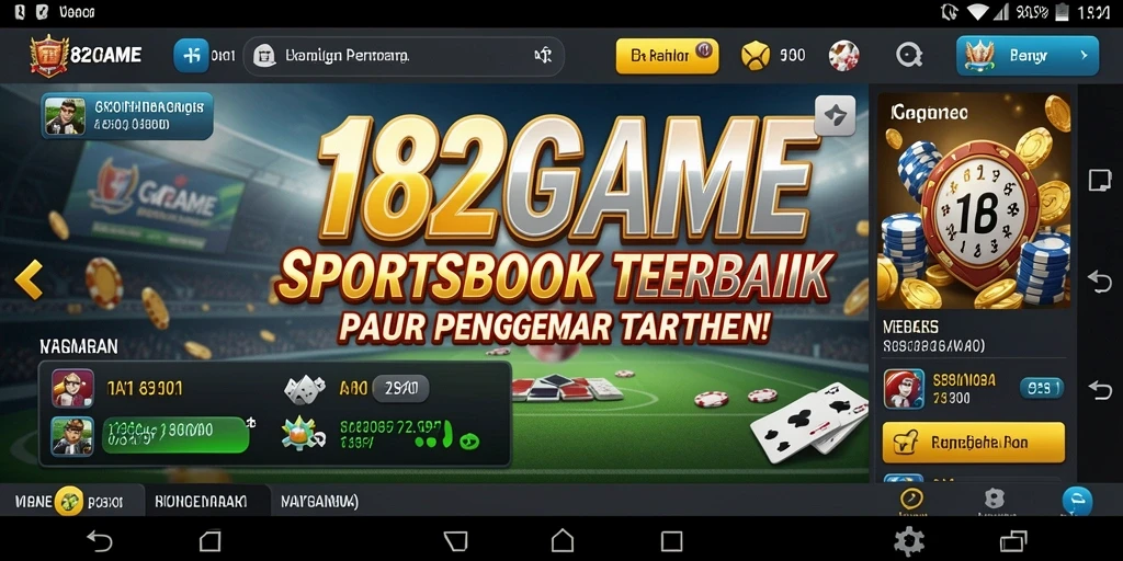 Tampilan menarik dari aplikasi Sportsbook 182GAME saat pengguna memasang taruhan.