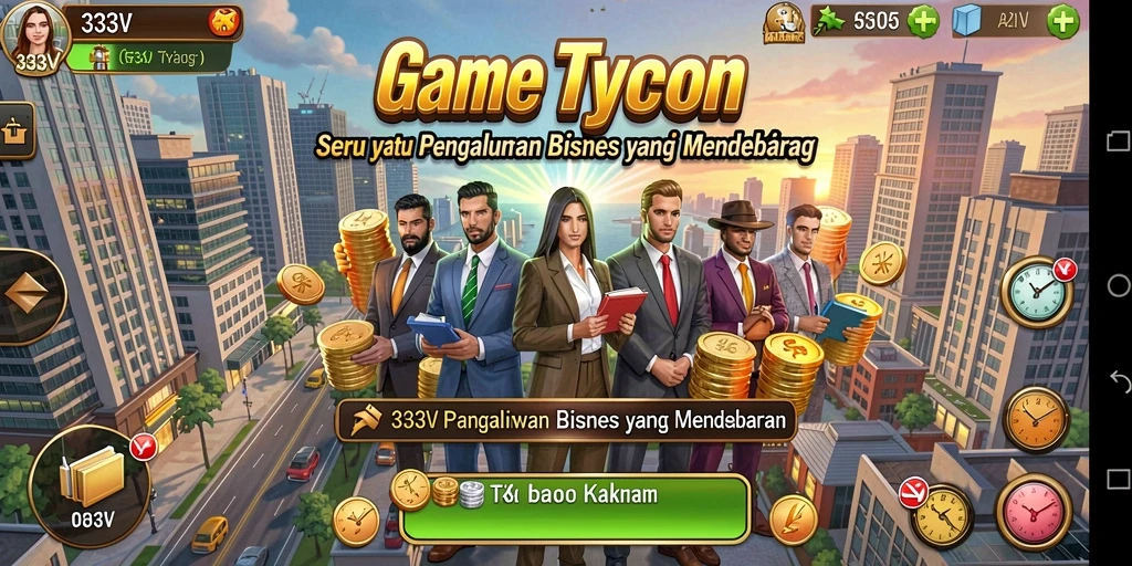 Tampilan gameplay 333V yang menarik dalam dunia Tycoon.