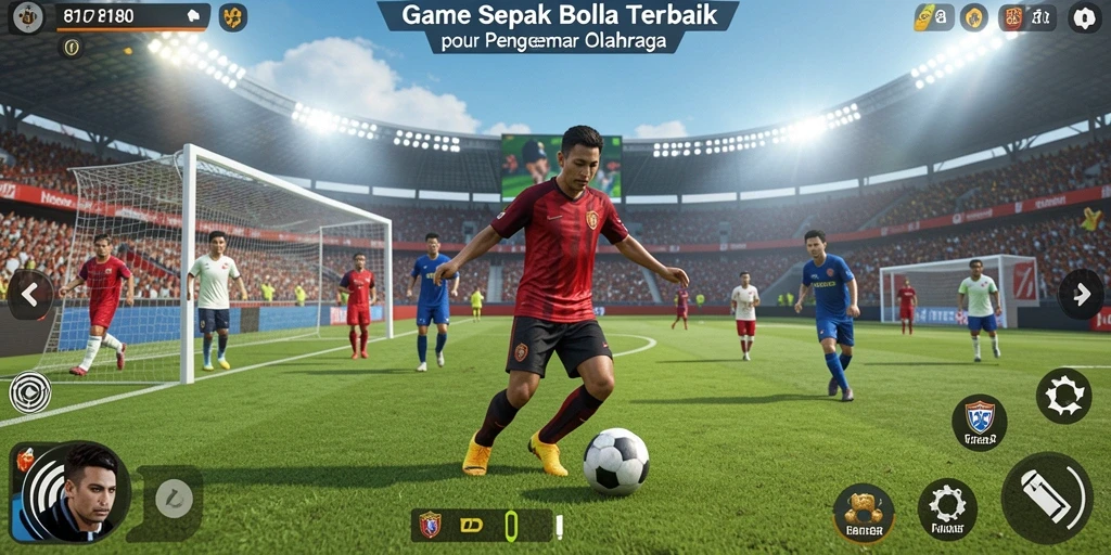 Tampilan gameplay menarik dari game sepak bola 8180.