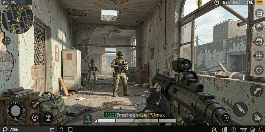 Tampilan gameplay seru di ADG62 dengan aksi tembak-menembak intens.