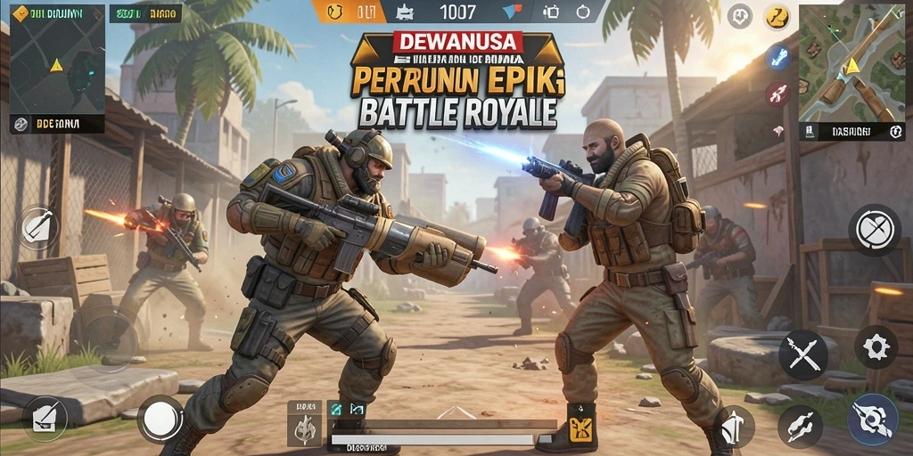 Tampilan gameplay DEWANUSA yang mendebarkan di medan perang.