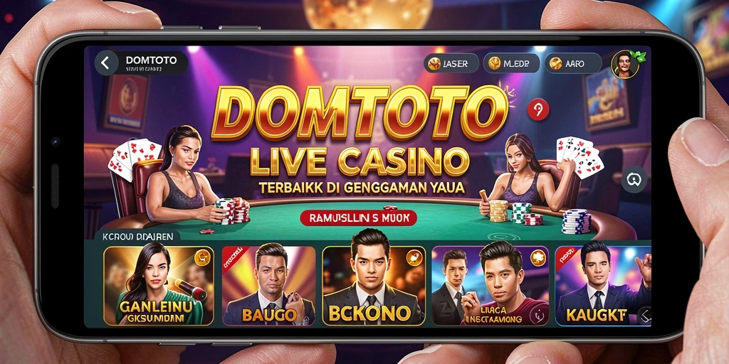 Screenshot DOMTOTO yang menunjukkan gameplay Live Casino yang mendebarkan.