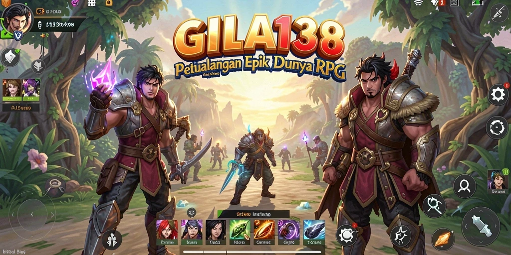 Tangkapan layar utama GILA138 menampilkan pertarungan seru dalam dunia RPG.