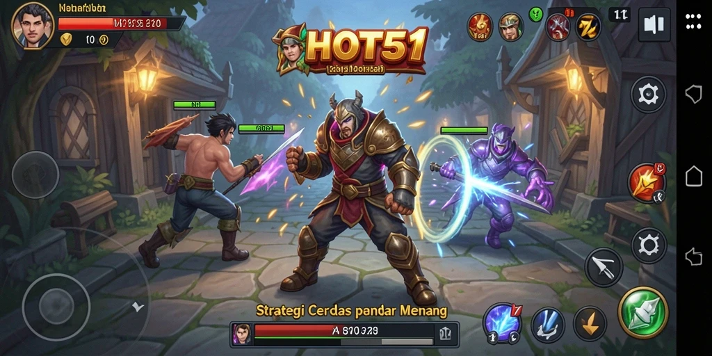 Tampilan gameplay strategis di HOT51 dengan unit yang berinteraksi.