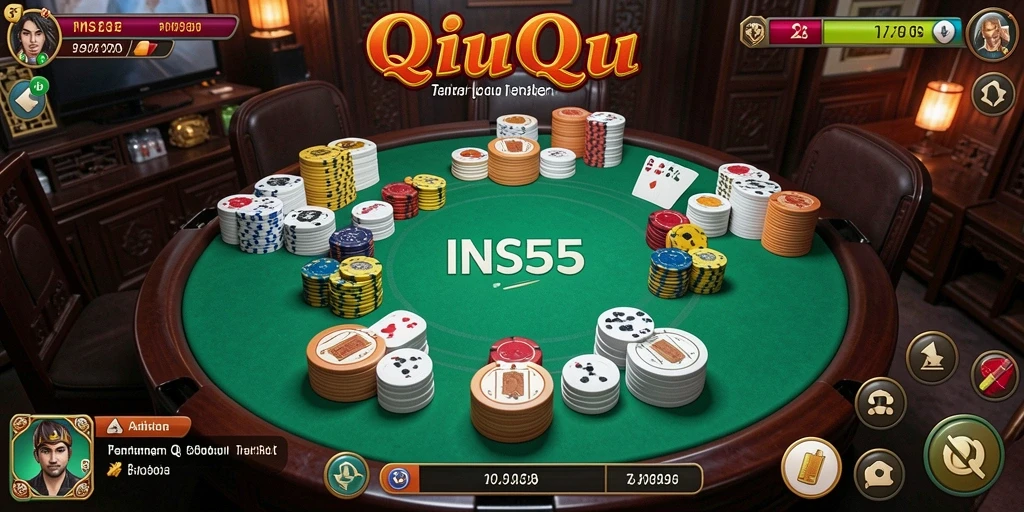 Tampilan menarik dari gameplay QiuQiu dalam INS55.