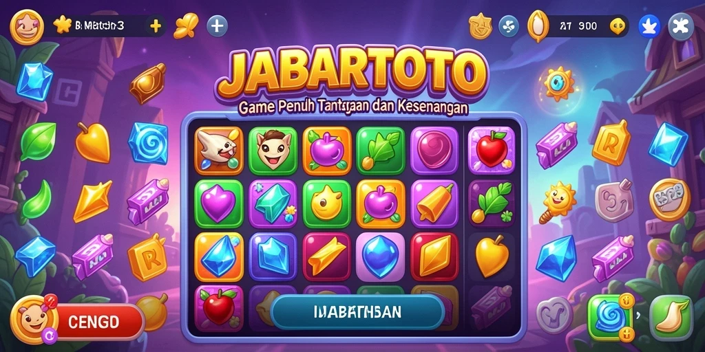 Tampilan menarik dari gameplay JABARTOTO dalam aksi Match-3.