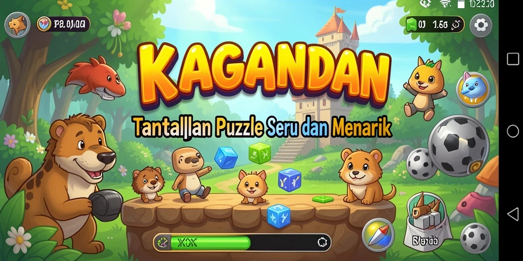 Screenshot gameplay menunjukkan level puzzle yang menarik.