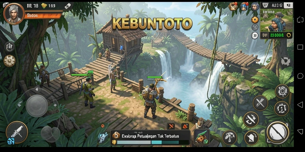 Screenshot utama KEBUNTOTO yang menunjukkan aksi petualangan mendebarkan.