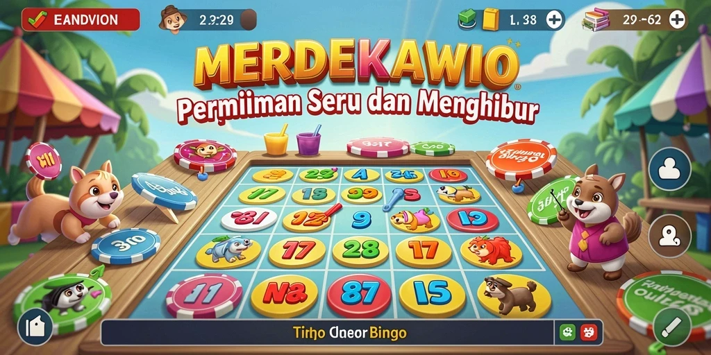 Tampilan gameplay seru dari MERDEKAWIN yang penuh warna.