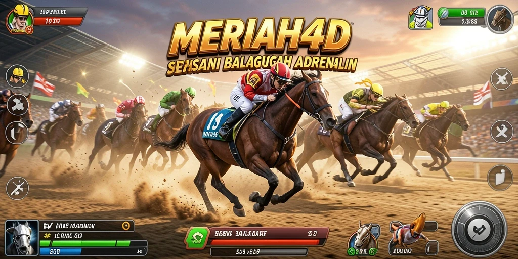 Screenshot gameplay MERIAH4D menunjukkan aksi balapan yang mendebarkan.