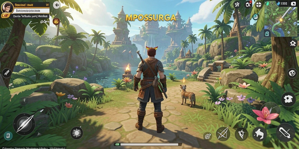 Gameplay seru di dunia terbuka MPOSURGA yang menakjubkan.