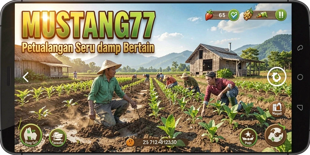 Screenshot menunjukkan gameplay seru dalam mengelola ladang dan hewan.