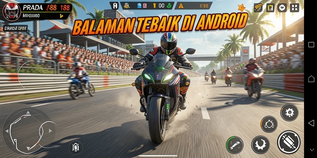 Tangkapan layar PRADA188 menampilkan aksi balapan motor yang mendebarkan.