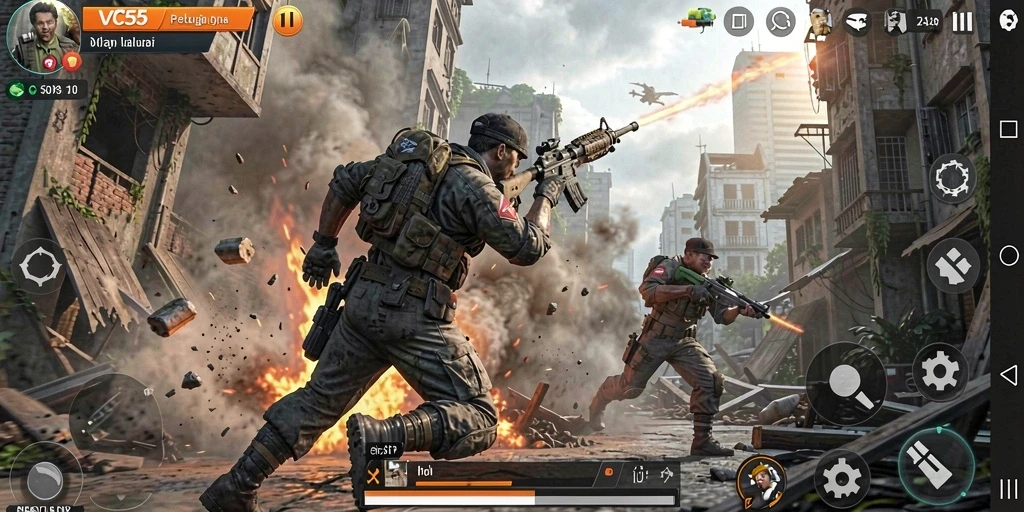 Tampilan gameplay VC55 yang penuh aksi dan seru.
