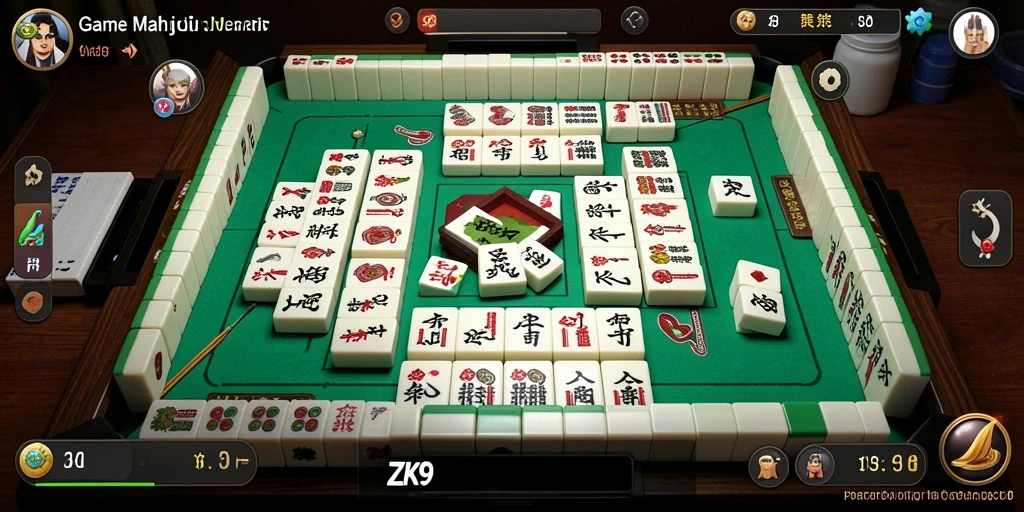 Gameplay menarik ZK9 dengan level Mahjong yang menantang.